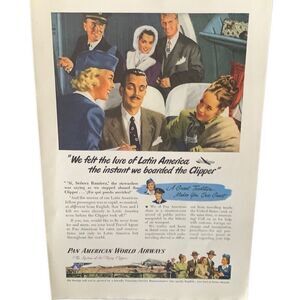Vintage 1947 Pan Am Lure of Latin America Ad Advertisement
